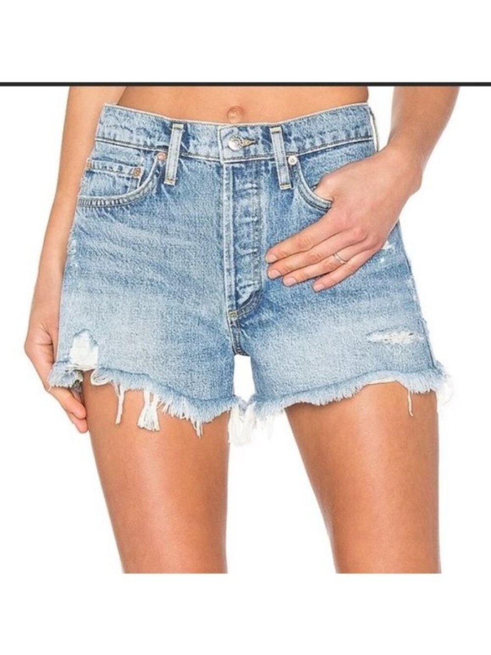 AGOLDE Parker Vintage distressed high waisted Cut Off Shorts size 26